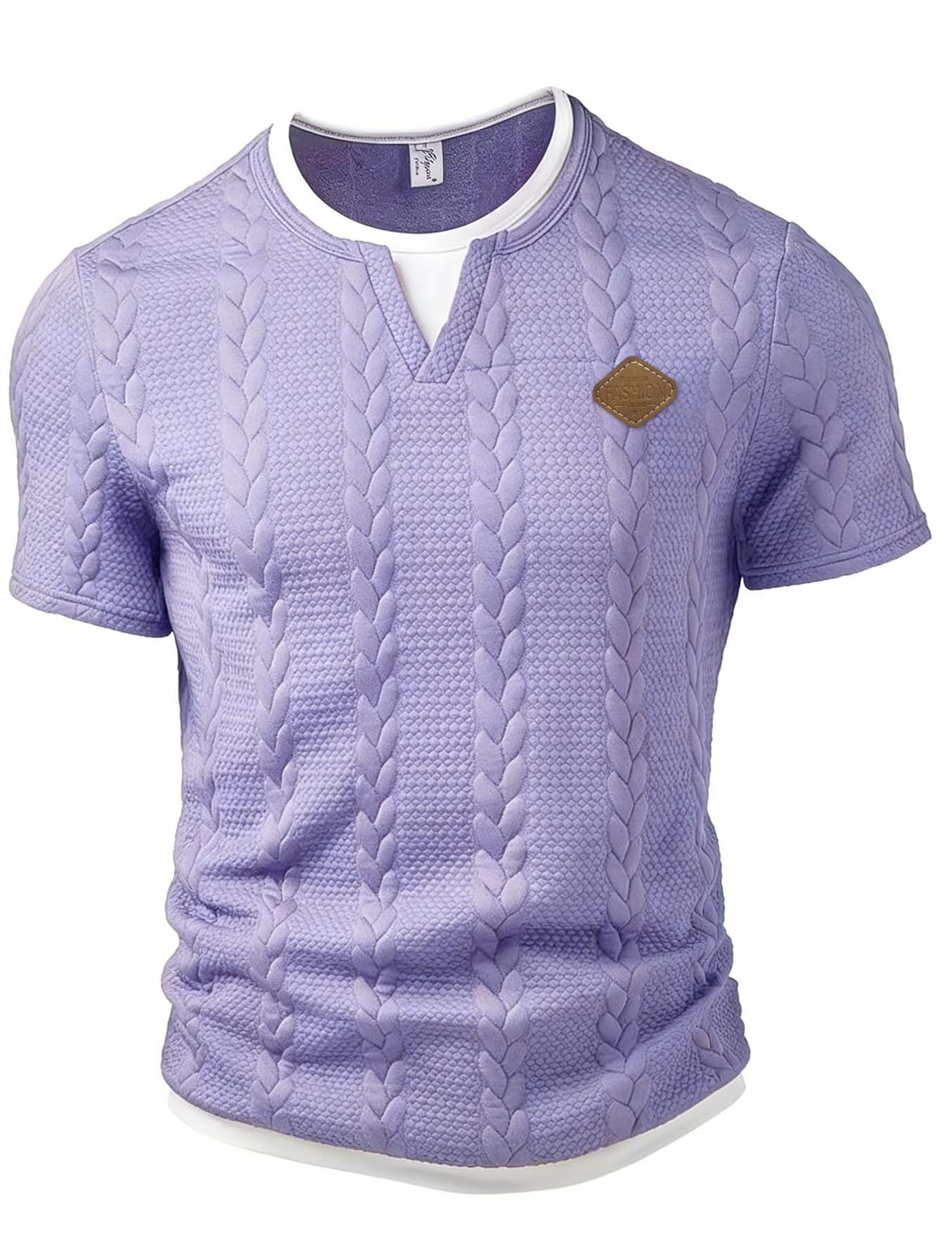 Men's Mock Two-Piece Short-Sleeve Shirt Slim-Fit Casual T-Shirt